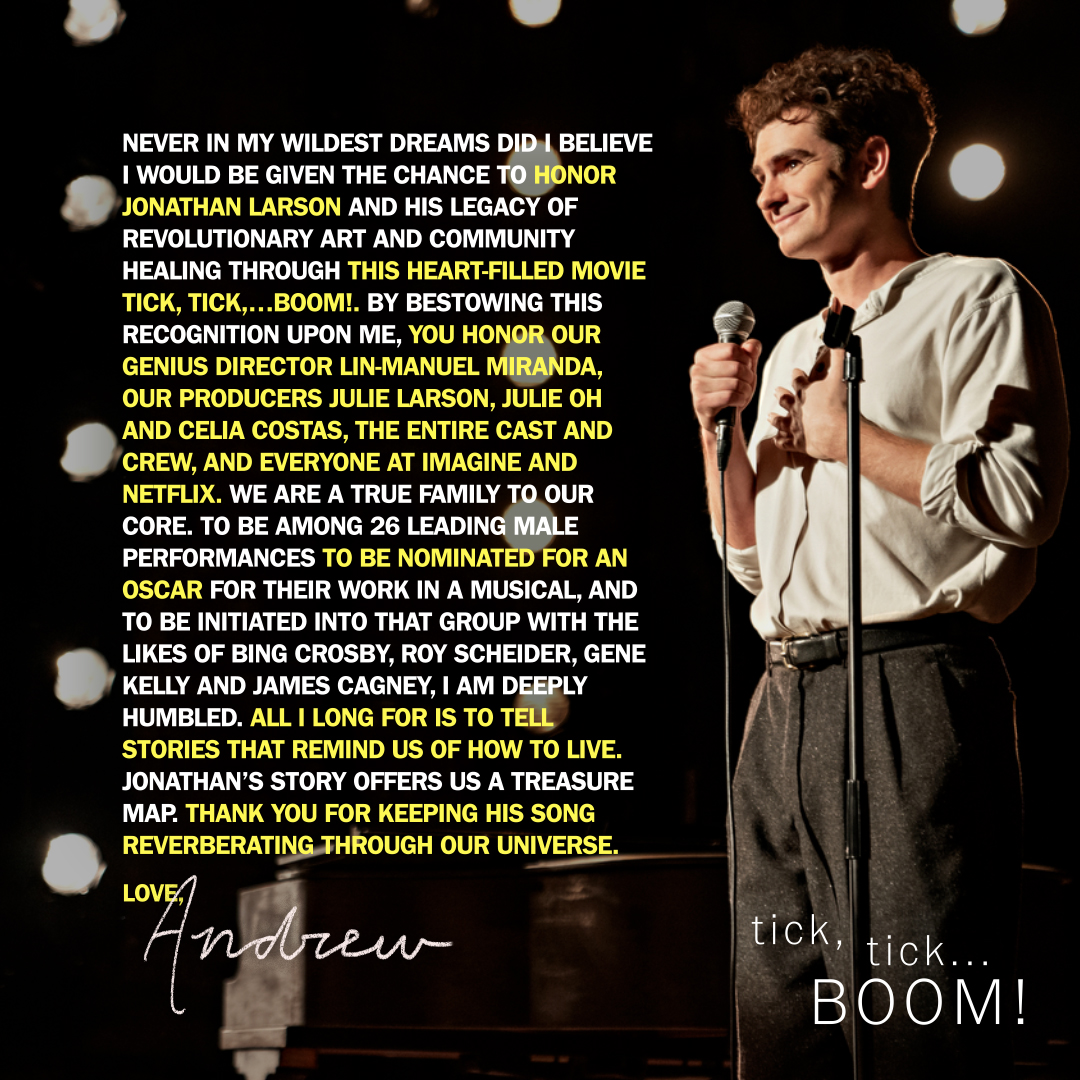 ticktickboom's tweet image. A personal note from Andrew Garfield to The Academy. Thank you ✍️📝💫  #ticktickBOOM