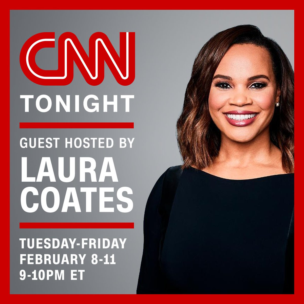 thelauracoates's tweet photo. Tonight through Friday! Catch me on @CNN as I guest host the 9:00 hour! https://t.co/P1xsczJxhN
