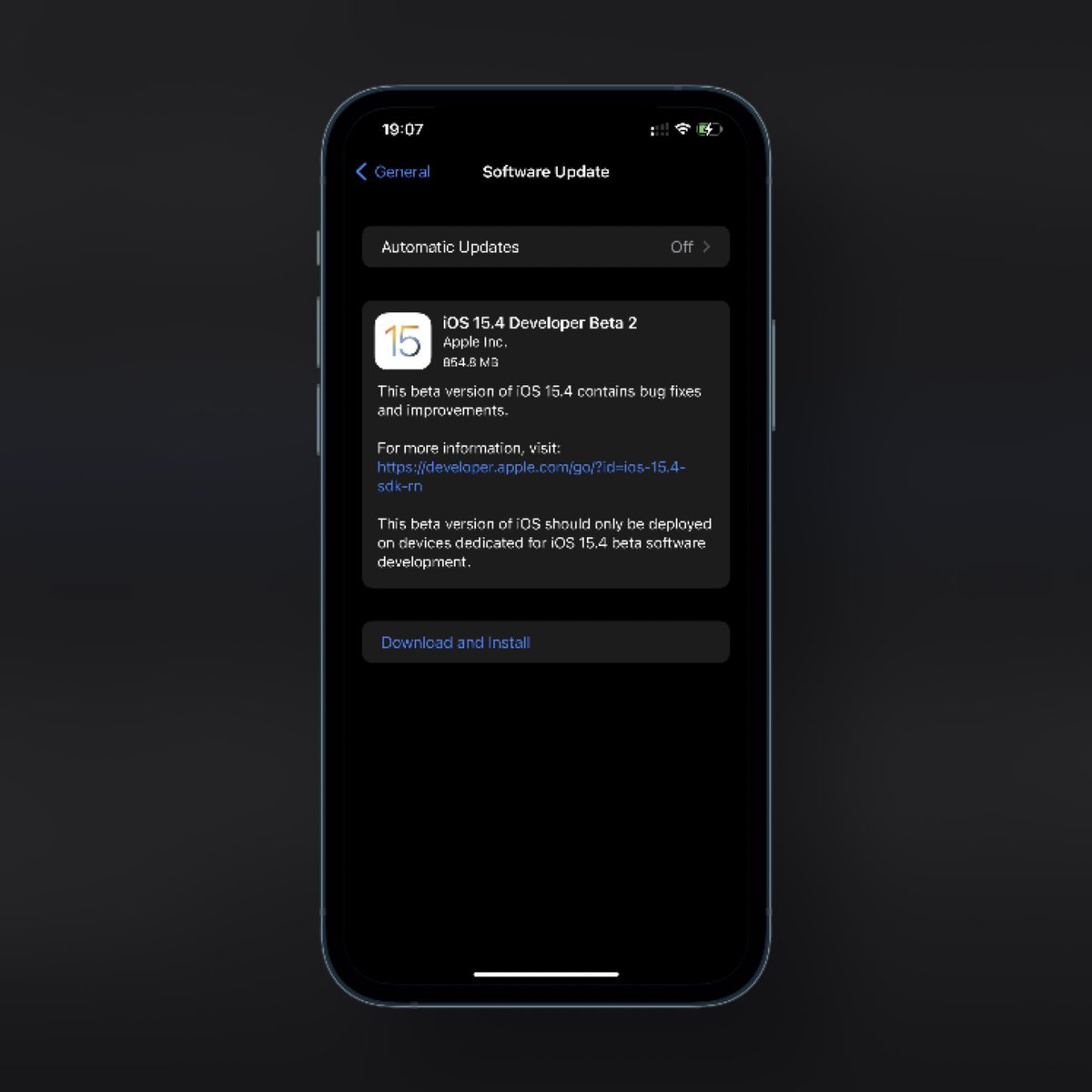 MacSolTech's tweet image. iOS 15.4 Dev Beta 2 (19E5219e) has been released. #iOS154 #iOS154DevBeta2 #iOS154Beta2