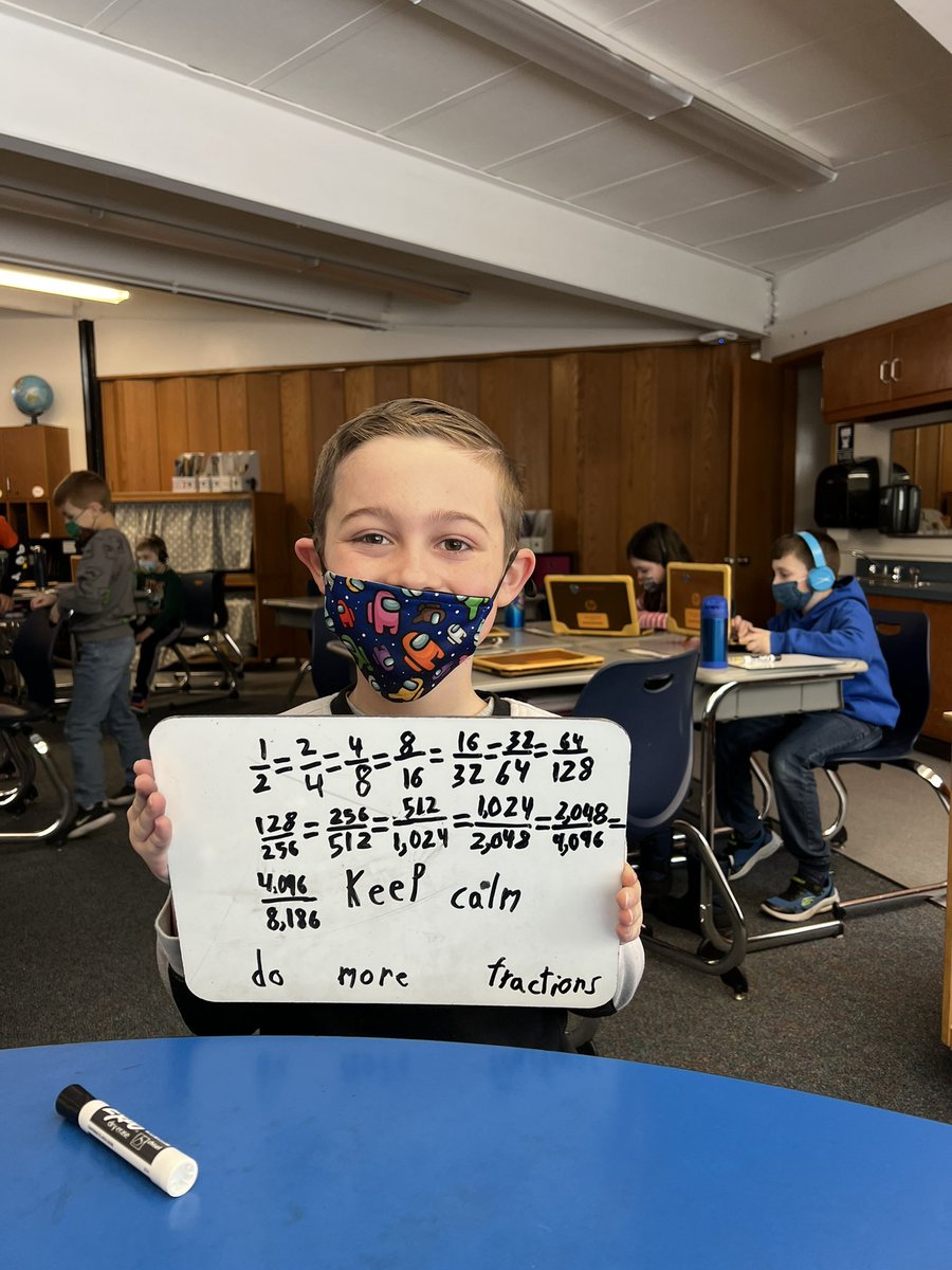 Taking fraction to a whole new level! Anthony used patterns to find equivalent fractions.