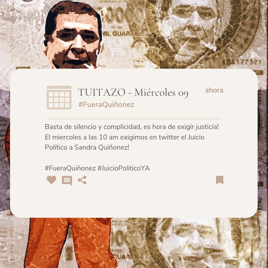 livmediapy's tweet photo. Convocan para mañana a un tuitazo a favor de la destitución de la Fiscala General del Estado, Sandra Quiñónez, 10 h. https://t.co/WLSTHvHKAF