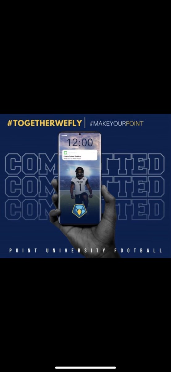 Caleb Wade (@calebwade2022) on Twitter photo Very exited to announce my commitment to <a href="/PointFootball/">Point University Football</a> I want to thank God first. I would also like to thank <a href="/coachzeiders/">Trevor Zeiders</a> for the opportunity and <a href="/bluehose13/">Benji Harrison</a> for the guidance. I also want to thank my family and friends for all the support through this journey. @CoachNLawrence Very exited to announce my commitment to <a href="/PointFootball/">Point University Football</a> I want to thank God first. I would also like to thank <a href="/coachzeiders/">Trevor Zeiders</a> for the opportunity and <a href="/bluehose13/">Benji Harrison</a> for the guidance. I also want to thank my family and friends for all the support through this journey. @CoachNLawrence