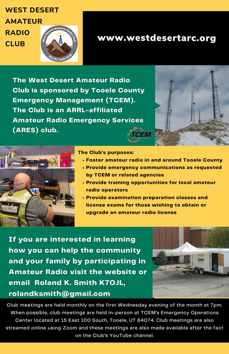 Ever wondered about Amateur Radio and how it might help your family and your community? Visit westdesertarc.org to learn more.
