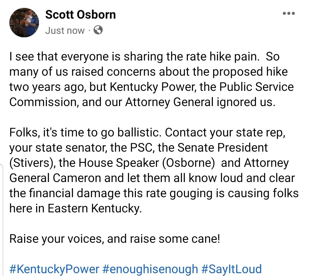 AppalachiaCajun's tweet photo. #KentuckyPower #RaiseYourVoice #FighttheHike https://t.co/IxlTASVmjg