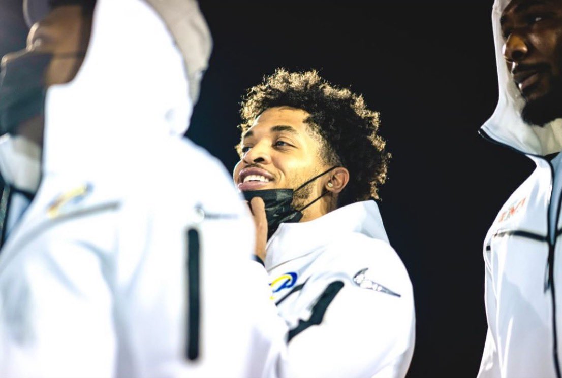 Our own <a href="/The_XavierJones/">Xavier Jones</a> at last night's <a href="/RamsNFL/">Los Angeles Rams</a>  Super Bowl Pep Rally. Wishing you and your teammates the best Zay! All <a href="/SPRINGHIGHLIONS/">Spring High School</a> will be cheering loud for the Rams!