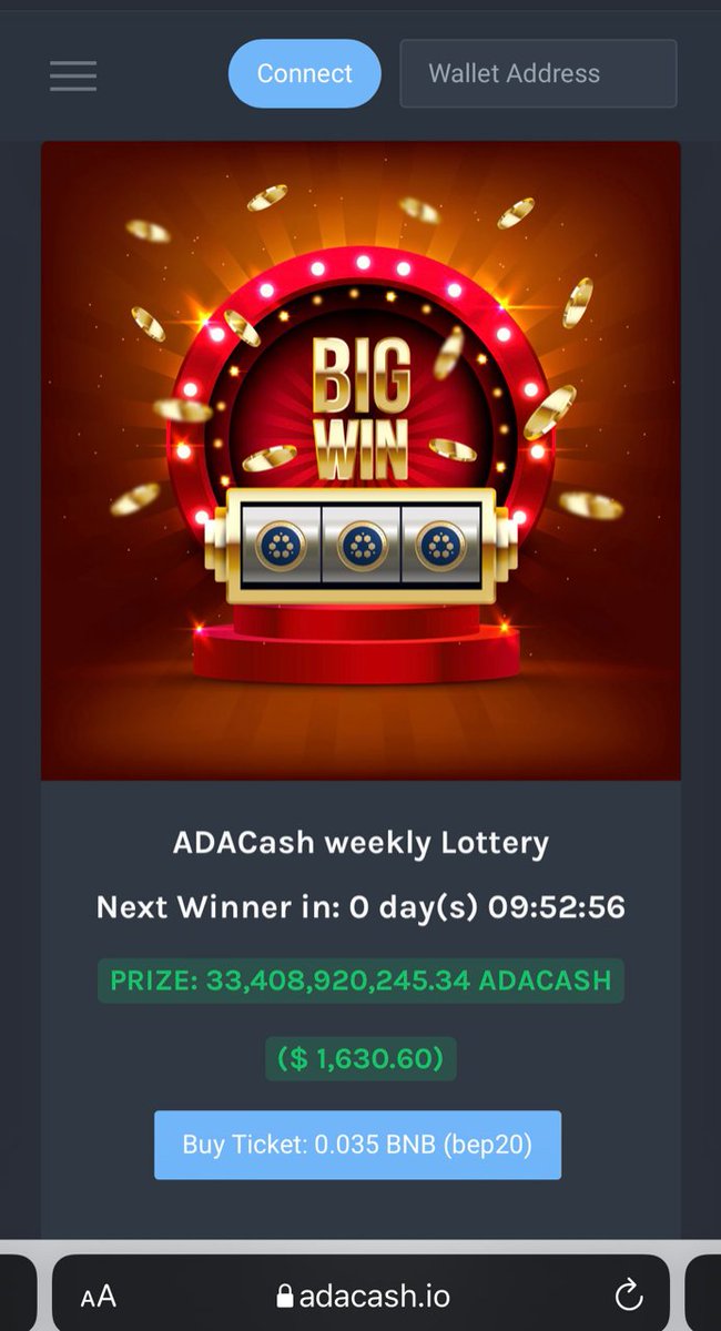 adacashbsc's tweet photo. 💥MAJOR DASHBOARD UPDATE💥

- General
Cleaner Design w/ Wallet-Connect on top. 

- Dashboard
More Details about ADACash, SOLCash, BNB
Social Links - help spread the word

- Lotteries
Both Same Page!

💎100,000 SOLCASH ADDED TO LOTTERY

See Pics &amp; Visit https://t.co/BybKNBt2Tb https://t.co/VtyctlzvYF