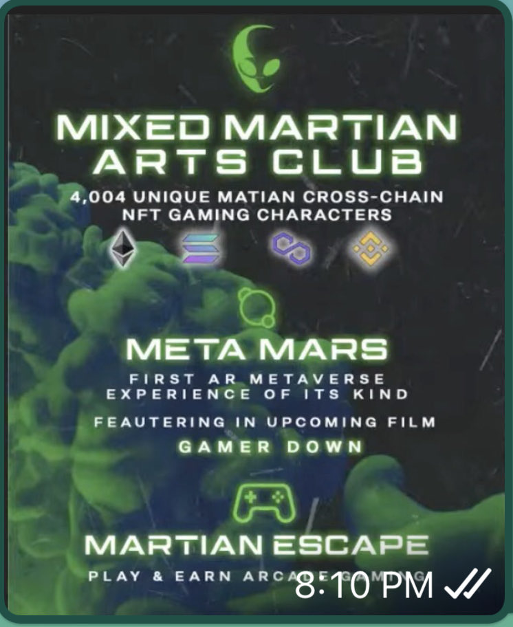 Just got my Martian NFT in the private sale!

Public sale will be Thursday (1/10/22) at 5pm Eastern… Be there!.. Get your Martian too.!
#Don’tBeMartianless