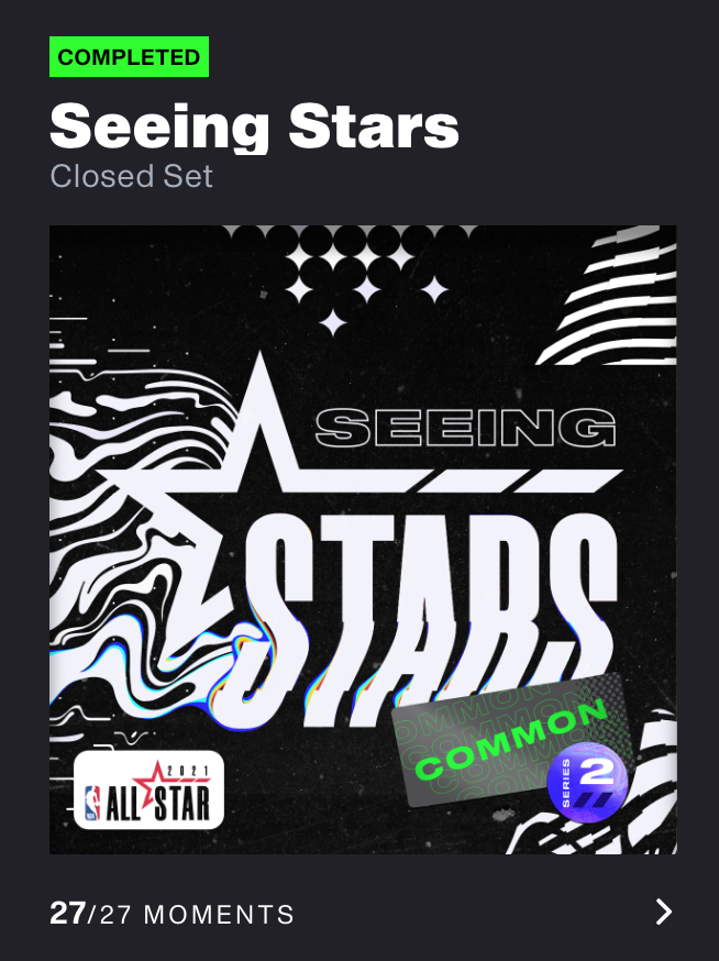 TopShotBoss's tweet photo. I did a thing! My first set is now complete: Seeing Stars

#NBATopShotThis https://t.co/B4aJd5mpRn