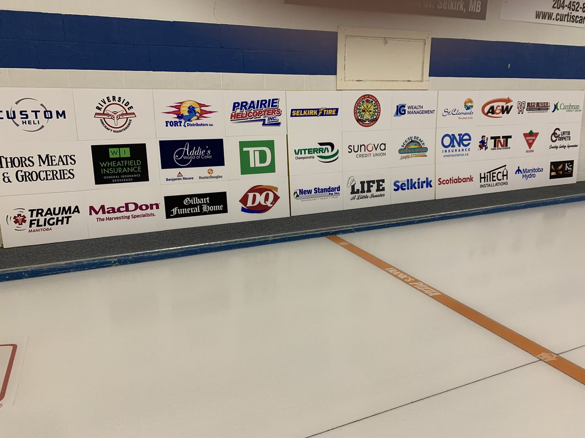 Reidohenderson's tweet photo. Some very fine local sponsors at this year’s Viterra Men’s Provincial Championship. And some great volunteers!  @SelkirkCurling #selkirkviterra. https://t.co/S1ljXZFsoj