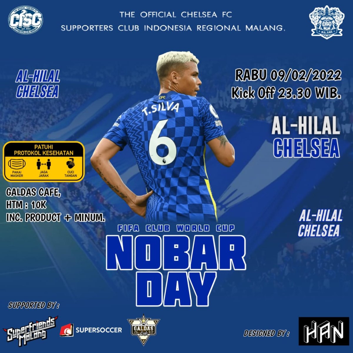 ciscmalang_'s tweet image. let's be Fifa Club World Cup Optimistic about qualifying for the finals come on chelss pliss winn🔥🙏
📆 : Rabu,09 Februari 2022
⏰ : Open Gate 22.30 WIB
📍 : galdas_cafe_and_coffee 
💰 : 10K (snack+minum)
☎️ : Fahri +62896-9687-2310
#chelseafc #chelseaindonesia #fifaclubworldcup