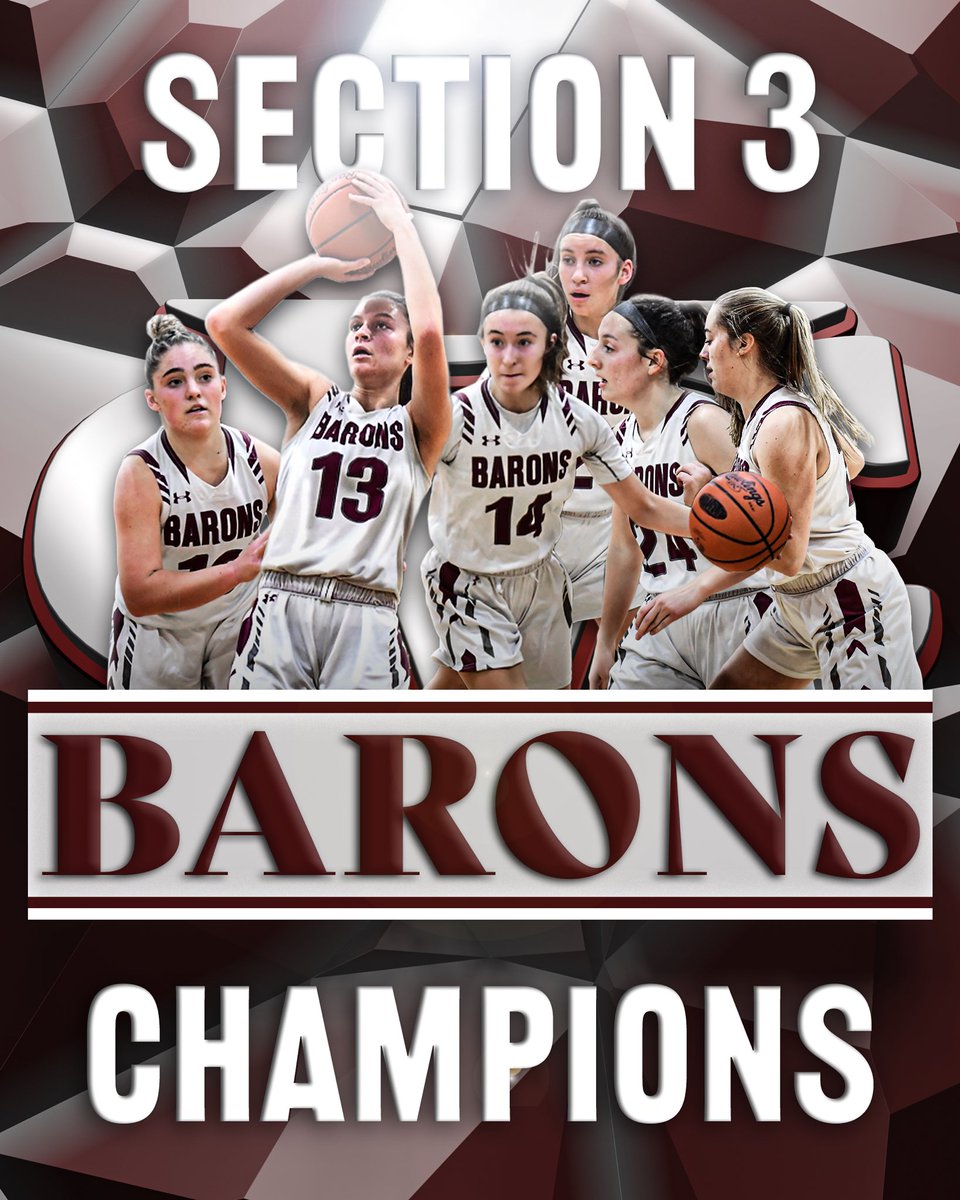 Congrats to Manheim Central Girls Basketball on winning their 1st Section 3 Title since 2012 (Lady Barons will share the title with LS)

Central clinched the 🏆 with a 55-27 win over Section 3 rival Cocalico! Lady Barons also earn a home playoff game in the L-L League Tournament!