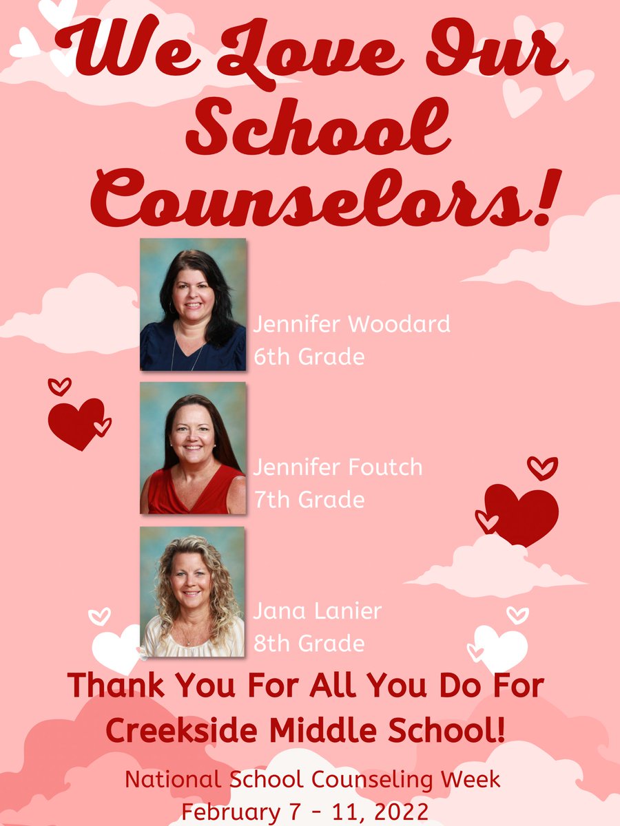 Happy National School Counseling Week to our Amazing J-Team! We love you and appreciate all you do for Creekside! 

#CreeksideVCSRocks
#NSCW22
<a href="/volusiaschools/">Volusia County Schools</a> @VCSSuperFritz @VCSCuthbert @VCSBalgobin