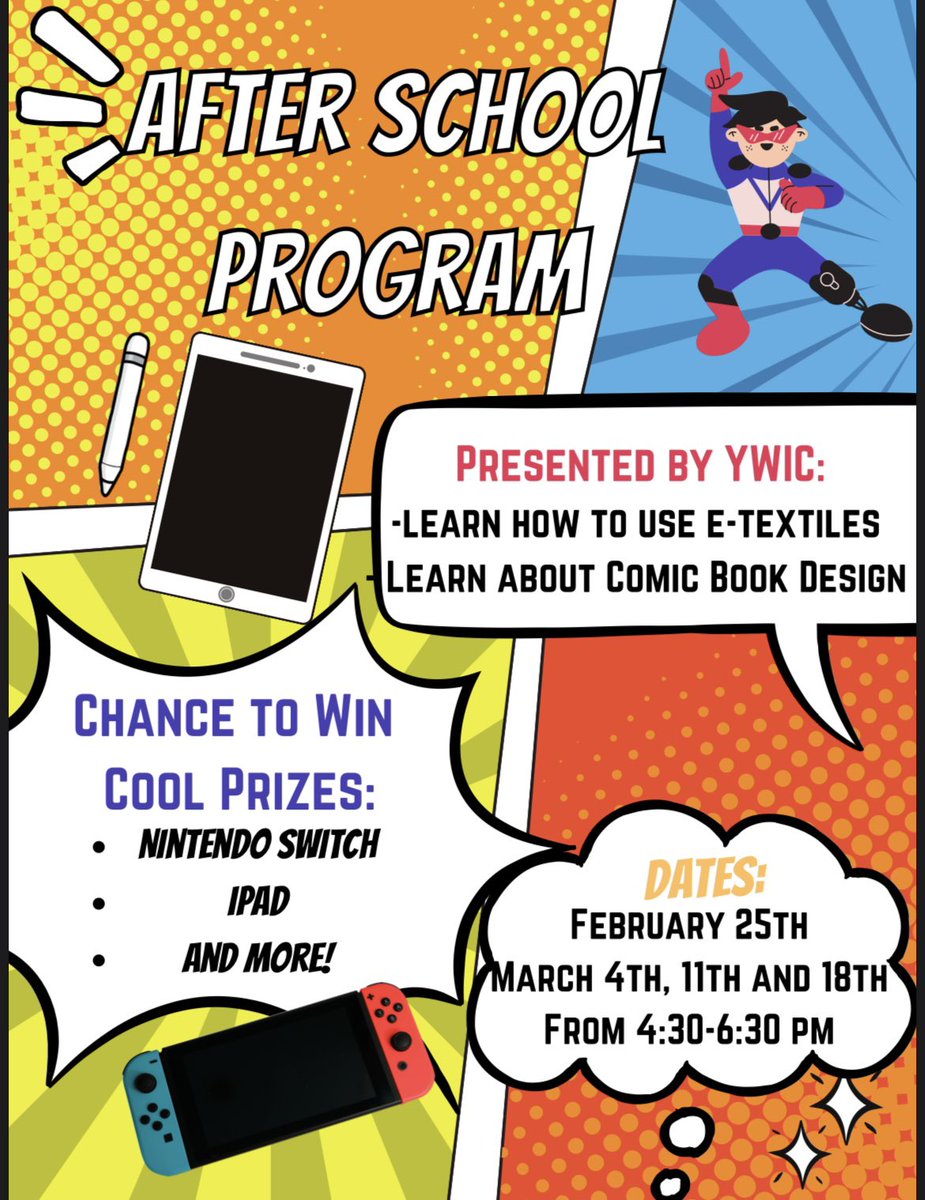 Join us for our upcoming Middle school program!! It will be in person! Space is limited to stay Covid safe so apply soon! Apply here: forms.gle/QdfD7FSifCfP9h…

For more information on upcoming after school programs for K-12, check out our website at ywic.nmsu.edu