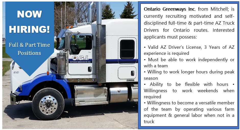 SRyan1992's tweet photo. Calling all AZ Drivers - OGI is hiring! Resumes can be sent to office@ontariogreenways.ca https://t.co/M3G0WcoaO5