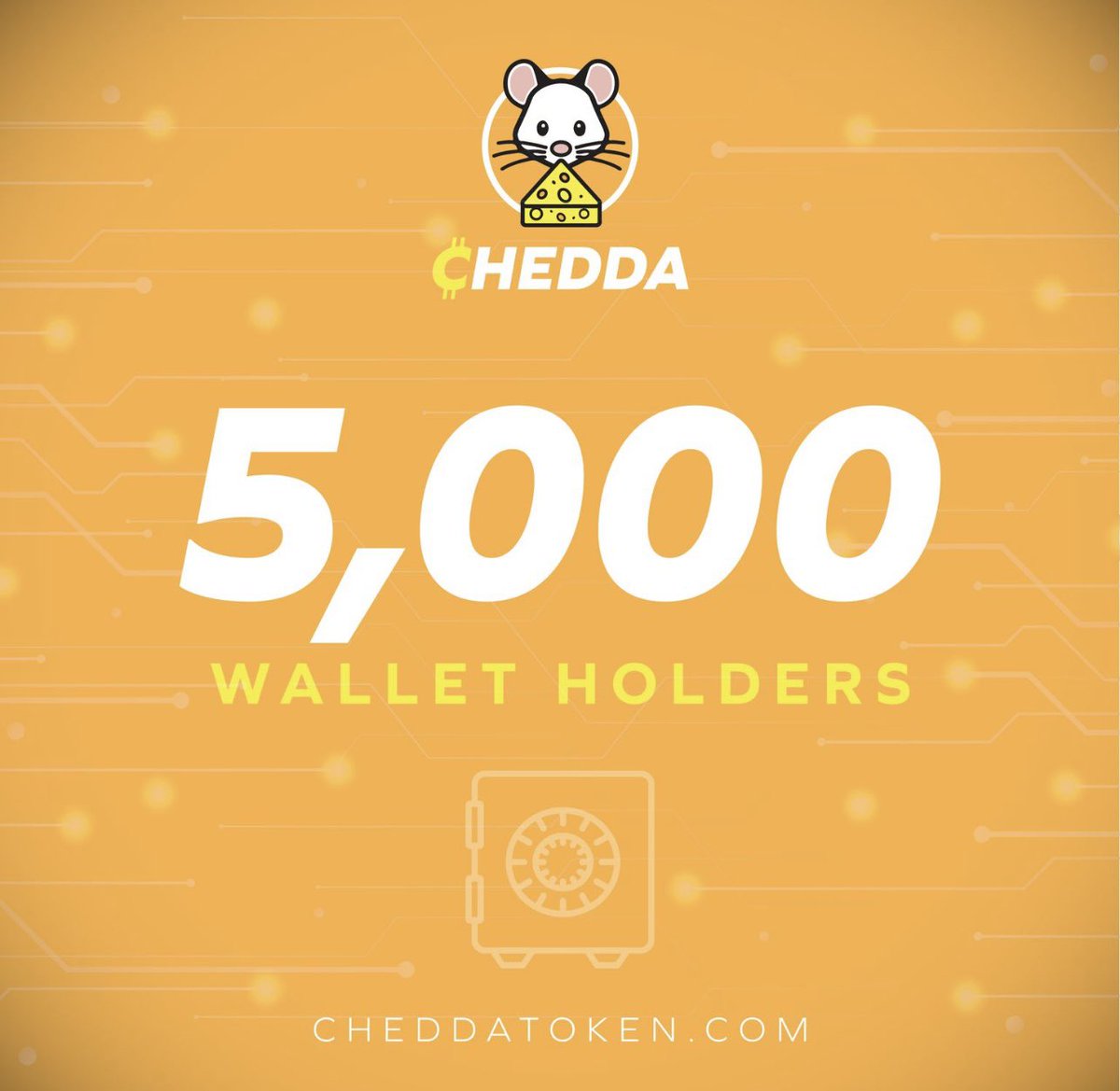 CheddaToken's tweet photo. We love each and everyone of you guys! This project is a community based project. We have now reached 5,000 wallet holders!!! You are all FAMILY🧀 https://t.co/vqKPUHzgaJ