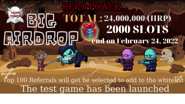 Airdrop_LC's tweet photo. Hero Power Airdrop and Whitelist

The rewards:  24,000,000 $HRP and 700 WhiteList Winners
Referral: Yes

Details: https://t.co/wUjVlXgLwK

Airdrop ends 24 February. Distribution of the award on 26 February

#LegitCommunity #Whitelist #Hero_Power #Airdrop #Bitcoin 

Good Luck https://t.co/8mMYSvShdX