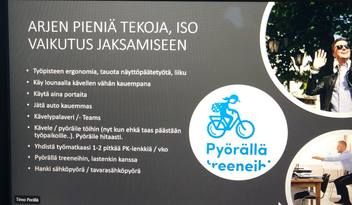 Kiitos <a href="/Tinkerlmatz/">Timo Perälä</a> aivan loistavasta puheenvuorosta  Mytty-hankkeen Voi hyvin yrittäjä! -tapaamisessa #arkiliikunta #hyvinvointi <a href="/tyoterveys/">Työterveyslaitos</a>