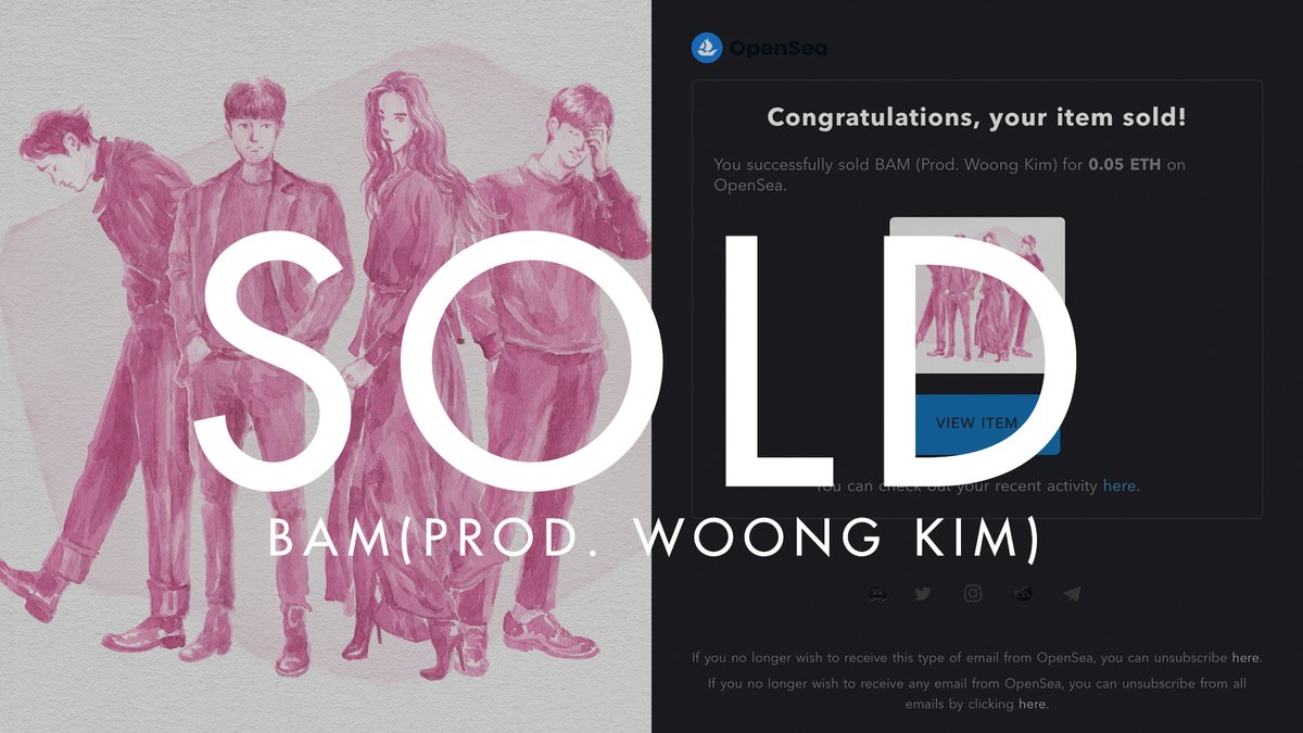 uniquetwt's tweet photo. Thank you so much to YANGPOL for collecting "BAM (Prod. Woong Kim)" Hope you like the song and my artwork.🙏
🎶3 total, now 2 left.✨
https://t.co/MaRXFvvlRd
#NFTs #NFTCommunity #NFTCollection #nftcollectors #12ent #uniquelab https://t.co/OlAM4Mt3Dy