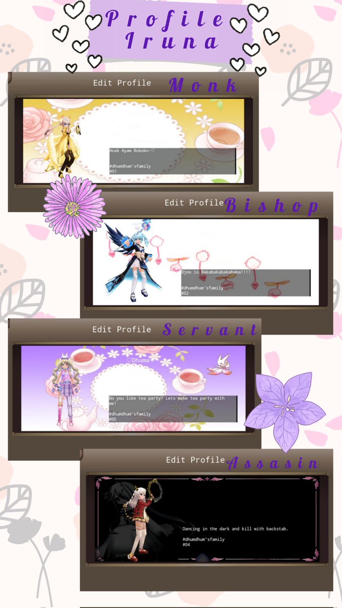 itsdhumaa's tweet photo. It's been a long time I haven't updated my profile. Now my profile is updates! [Toram Online] - [Iruna Online EN] - [Iruna Online JP]✧٩(の❛ᴗ❛ の)۶♪💜
✿My IGN: Dhuma 🧸💕
#toramonline #irunaonline https://t.co/hOMNWBhb5M