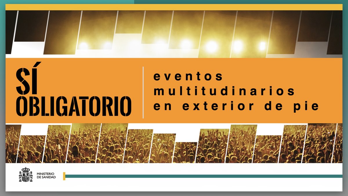 sanidadgob's tweet photo. 🔴 Como excepción, continuará siendo obligatoria:

✔️ En eventos multitudinarios en exteriores, donde los asistentes se encuentren de pie 

✔️En eventos multitudinarios en exteriores, donde los asistentes estén sentados y no haya, al menos, 1,5m de distancia entre no convivientes https://t.co/1zIR6Rww2U