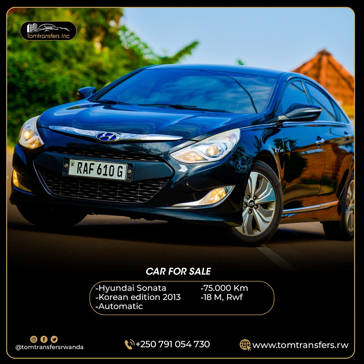 TomtransfersRda's tweet photo. Hyundai Sonata, 2013
Korean edition
Automatic
75.000 Km
Price:18 M, Rwf 
#RwOT #business https://t.co/RmJwRlZIdl