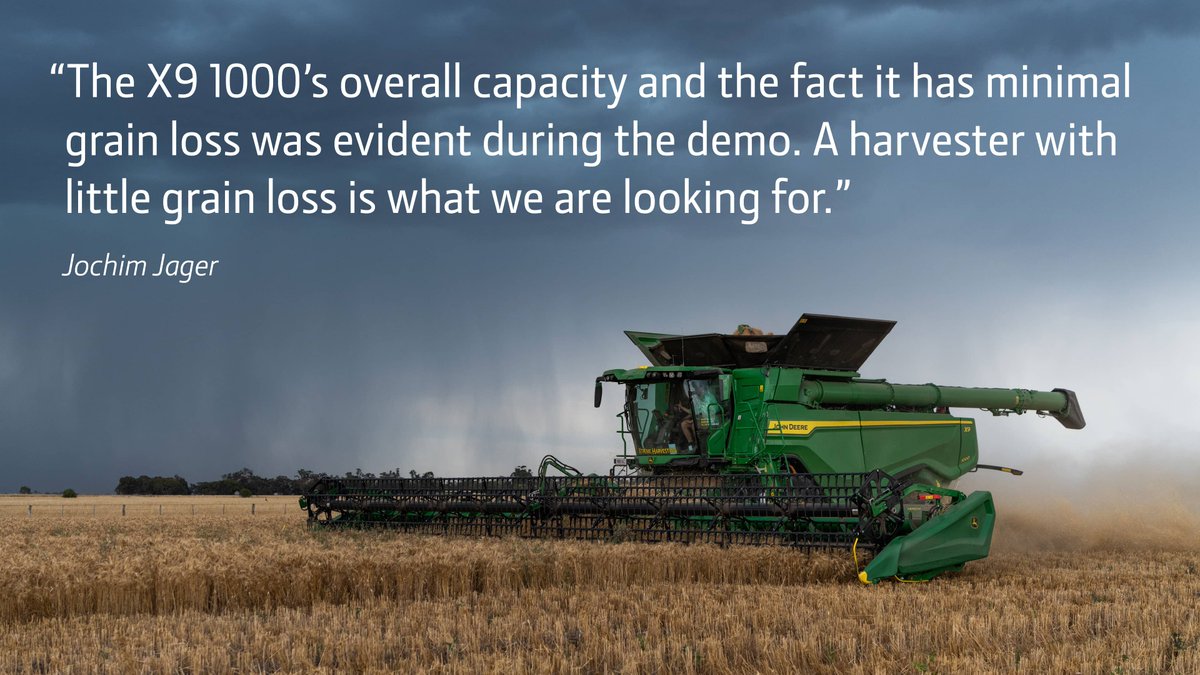 After a challenging harvest for most, the X9’s remarkable ability to minimise #grain loss in the toughest conditions has farmers excited. 

Here’s what Hilston grower, Jochim Jager, had to say: bit.ly/3LePdhn

#JohnDeere #X9 #X9sighting