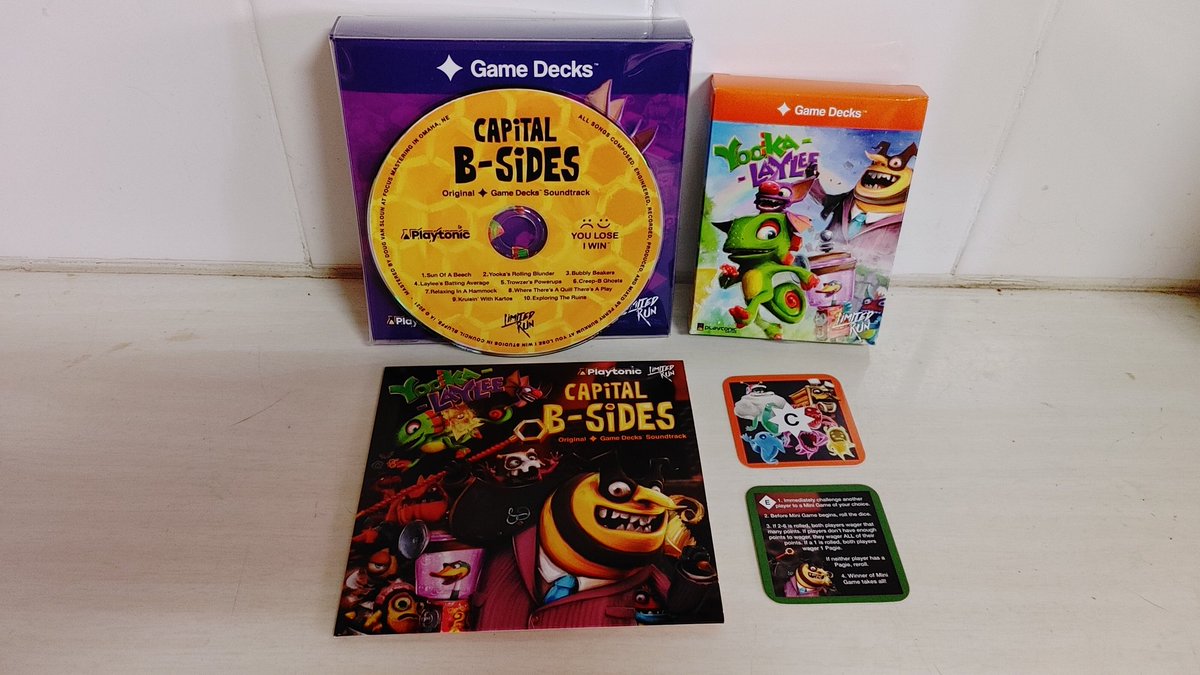 adeeelnv's tweet image. Got my limited edition Yooka Laylee  Game Decks. It should be fun to play and see how it combines with the Mutant Mudds version.
Also looking forward to hearing Perry's music. 
@PlayGameDecks