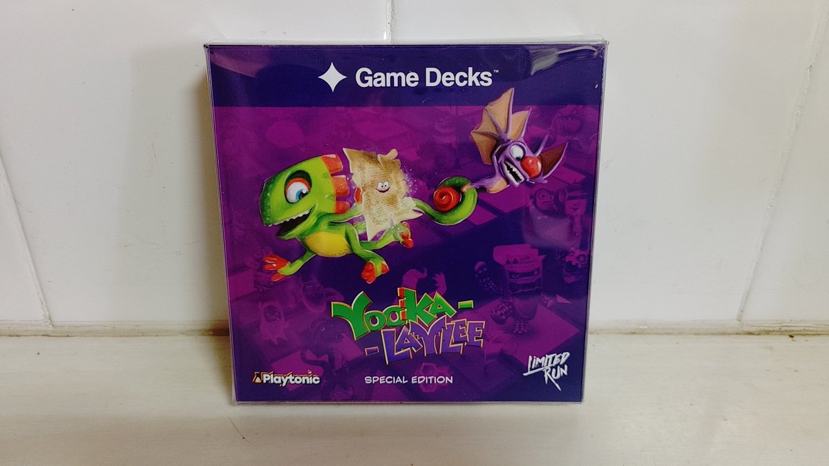 adeeelnv's tweet image. Got my limited edition Yooka Laylee  Game Decks. It should be fun to play and see how it combines with the Mutant Mudds version.
Also looking forward to hearing Perry's music. 
@PlayGameDecks