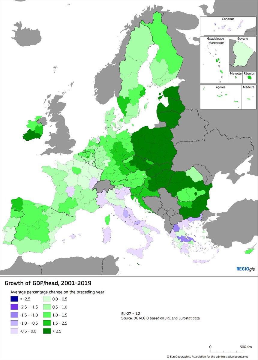 ElisaFerreiraEC's tweet image. Thanks to #Cohesion funding we estimate:

🔶GDP per capita of less developed regions to increase by up to 5% by 2023

🔶Gap between GDP per capita of the 10% least developed regions &amp;amp; the 10% most developed regions to decrease by 3.5%

#CohesionReport 👉 europa.eu/!Rv9XXt