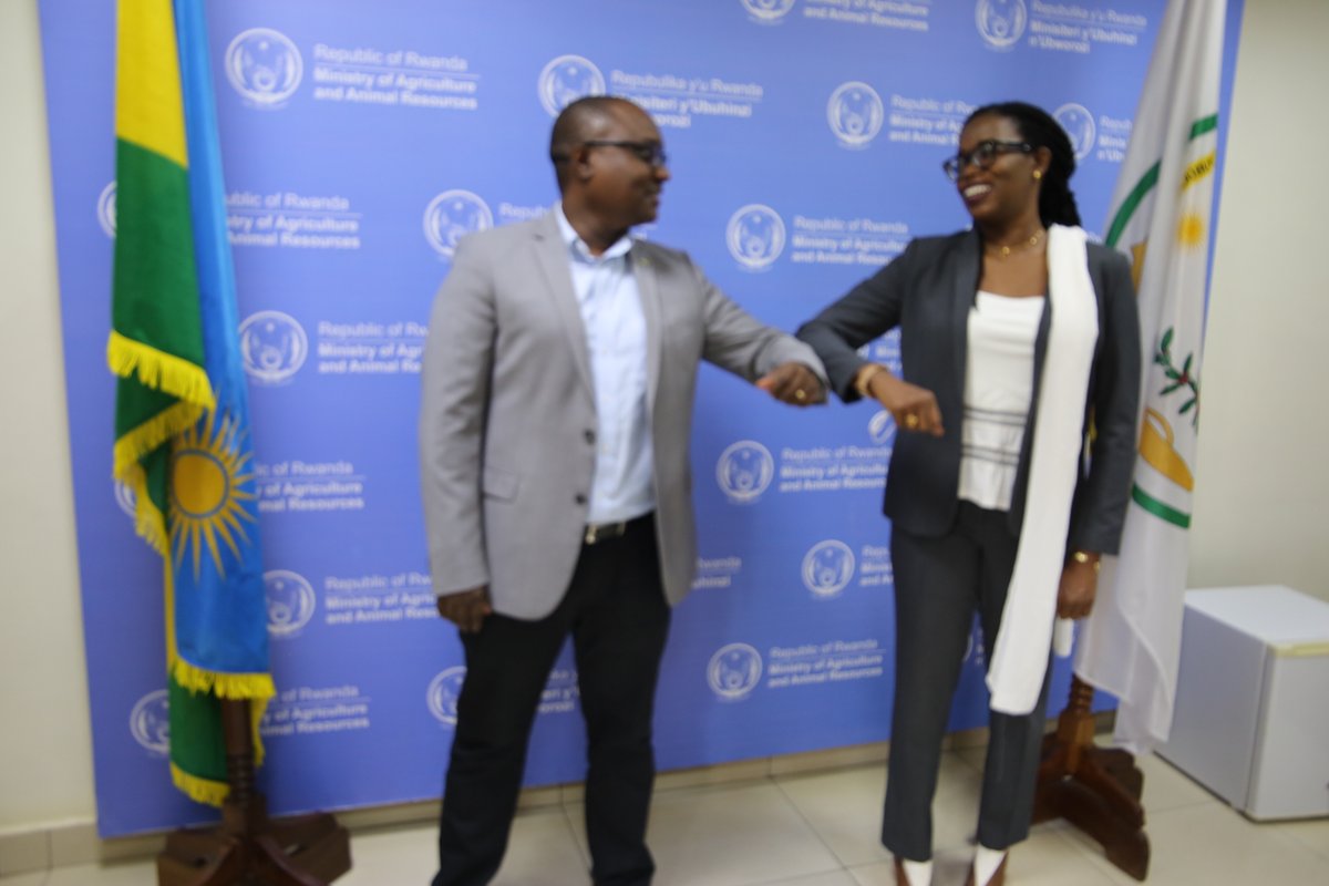 RwandaAgri's tweet photo. Happening now: Hon. Minister of State @Ngabitsinze receives on a courtesy call @mamakeita_mama   Director for @ECA_SRO_EA  . The office for the United Nations Economic Commission for Africa, the Sub- Regional Office for Eastern Africa is based in Kigali-Rwanda. https://t.co/cGdJXQp3Rn