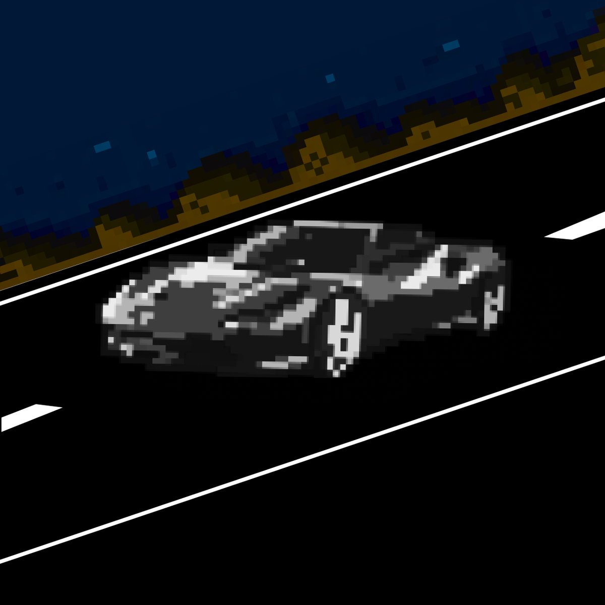 RetroWheelsNFT's tweet photo. @retrowheelsnft Release #4 | Into the night we go. Serenity. #NFTCommunity #pixelart #NFT https://t.co/AM84bsDD5L
