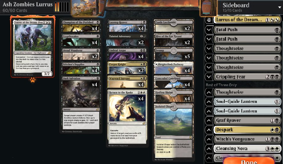 Double Mythic <a href="/MTG_Arena/">MTG Arena</a>  on day 9.
Zombies to the moooon &amp; VOW bo1
<a href="/ArenaDecklists/">Arena Decklists</a>
