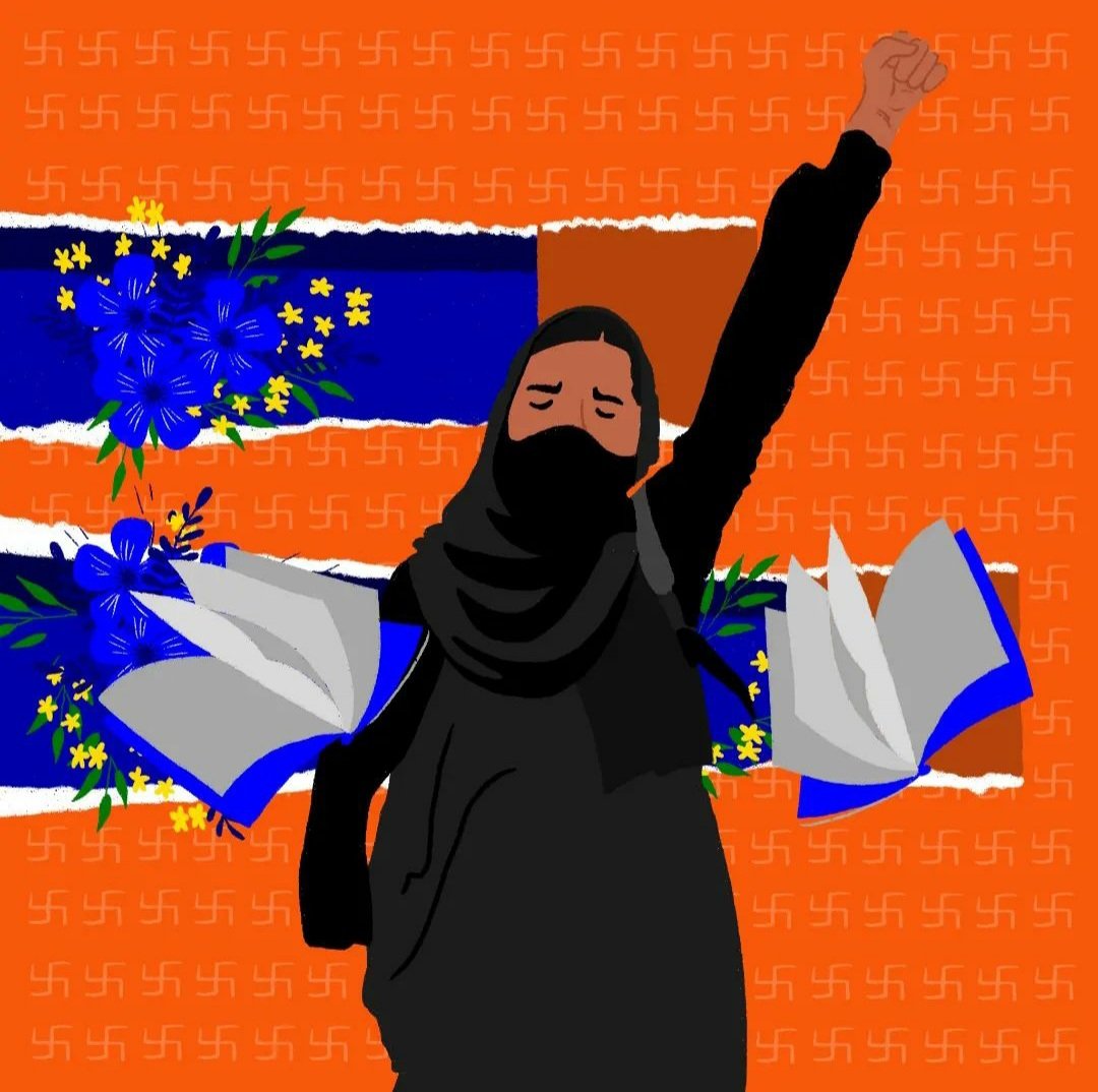 PriyankaSamy's tweet photo. Today they won't allow Muslim women to enter colleges. Tomorrow they won't allow Dalit &amp; Adivasi women &amp; day after they will stop all women from accessing colleges. There is no end to this bigotry &amp; polarisation. Raise your voice! RESISTANCE IS OUR ONLY OPTION!✊✊
 📷 @bigfatbao https://t.co/FdotMP0gSP