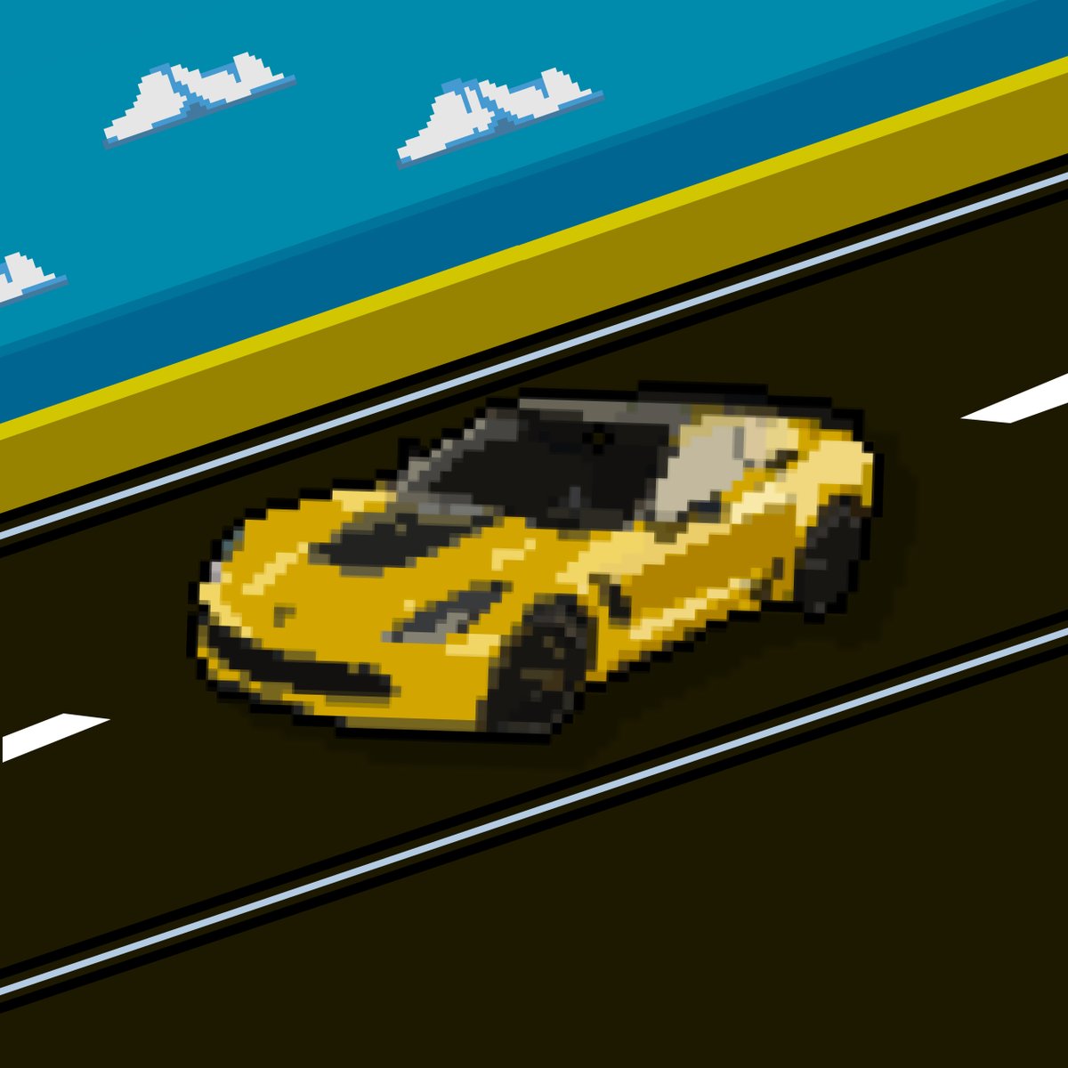 RetroWheelsNFT's tweet photo. @retrowheelsnft Release #9 | The coolest yellow. There's just something nice about yellow cars. #NFT #NFTdrops #pixelart https://t.co/MBNeSqokkg