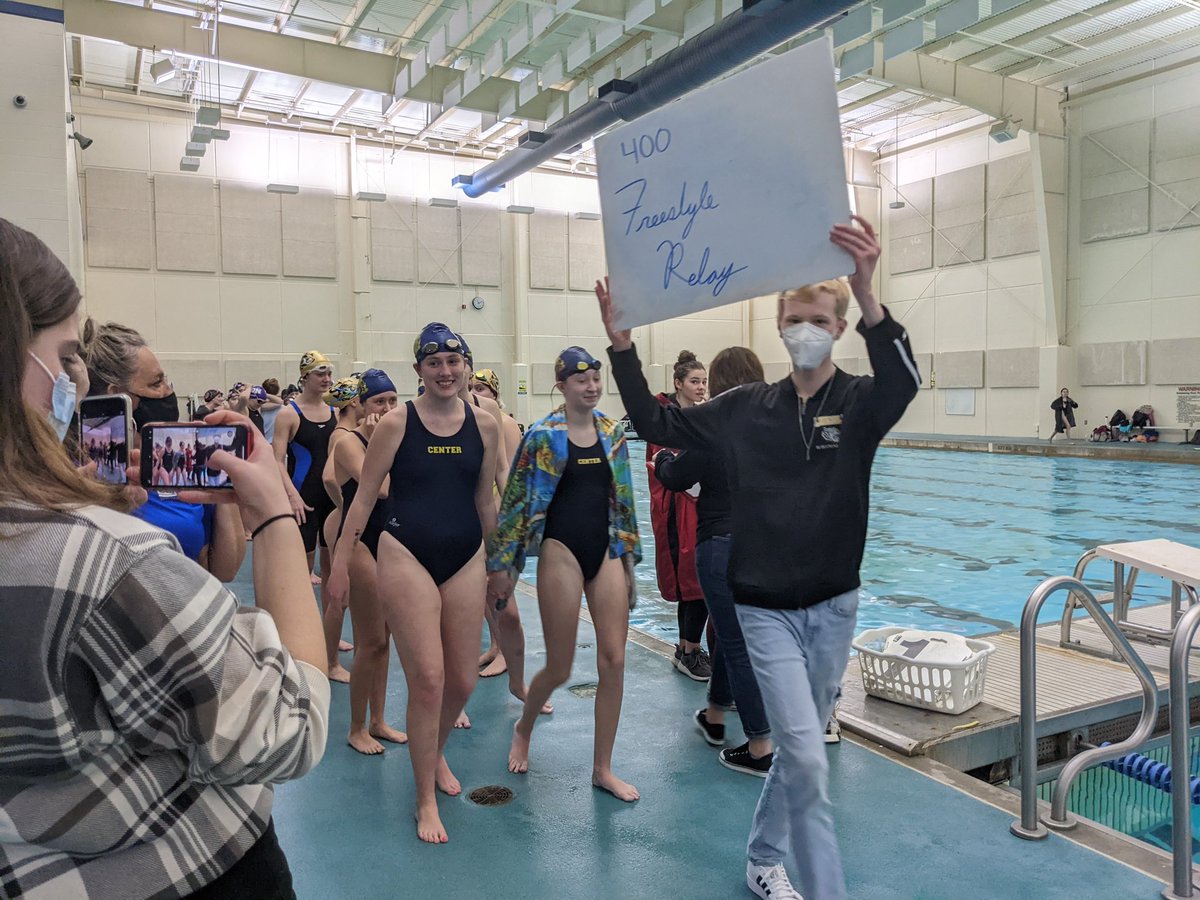 peteach58's tweet photo. ILCs night two and these lady jackets absolutely crushed it! PRs left and right AND a 4th place medal in the 400 free relay with such an exciting finish! An incredible way to end the season, especially for our seniors. 🏊‍♀️🏅💕 @CHSAthletics58 @CenterHS #grindtime #proudcoach https://t.co/tPxvrVfQkt