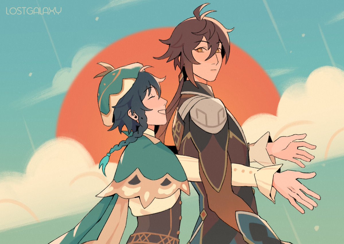 lostgalaxylost's tweet photo. ☺️💚🧡
#genshinimpact #zhongven https://t.co/fZoyu5SmO3