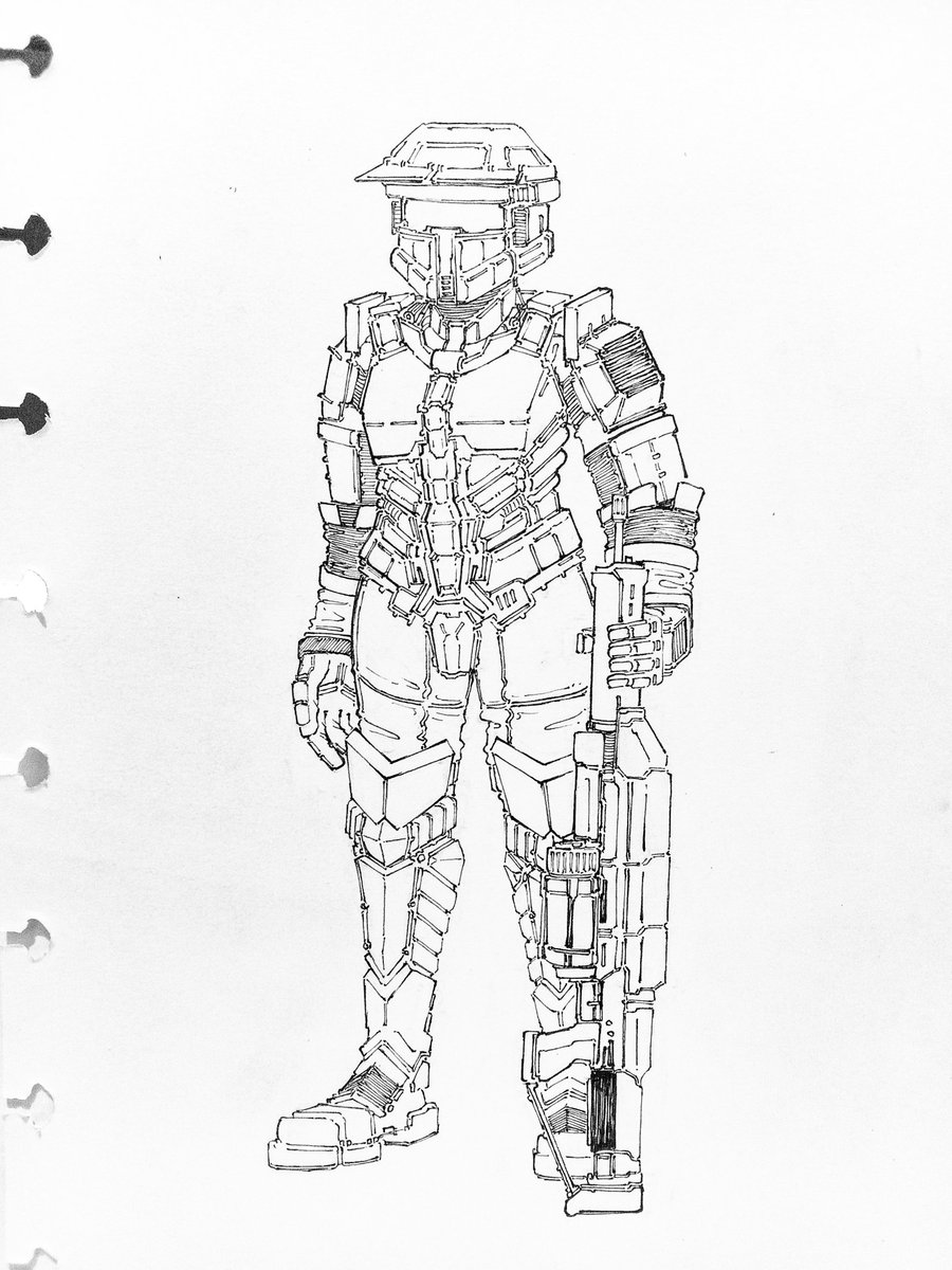 projrect's tweet image. Just doddle some random futuristic armor for the sake of it