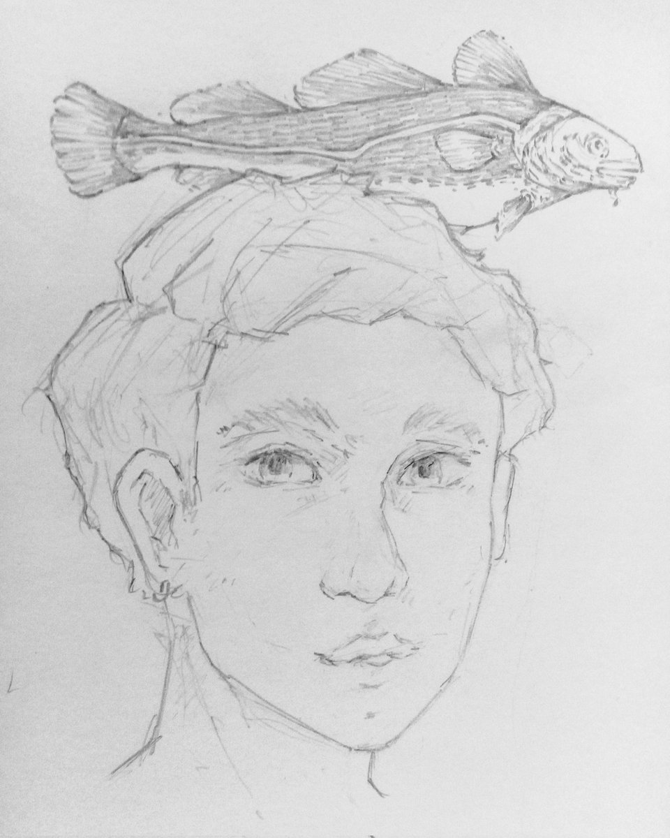 projrect's tweet image. Aslo drew a cod on top of my head