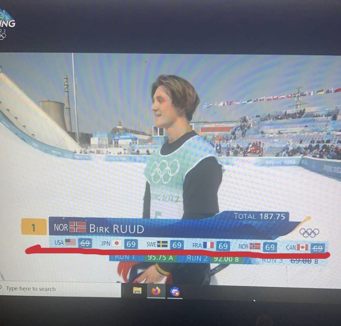 It honestly feels like no one else in the world is acknowledging this, so I’m just gonna say it………….

Nice.

#Olympics2022 #OlympicGames  #big