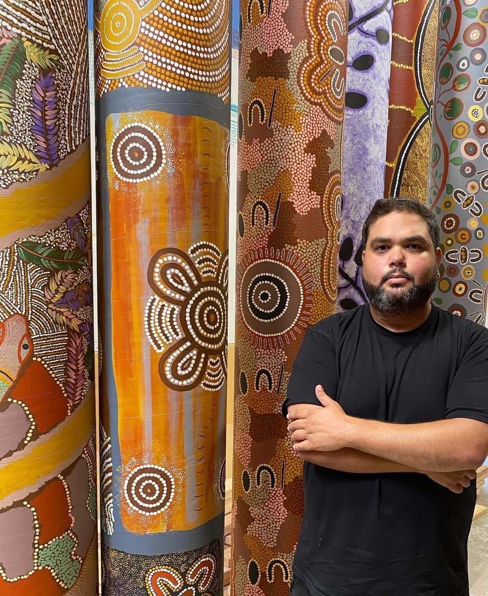 StraightTalkOAU's tweet photo. Oxfam Australia’s stunning new artworks by Emrhan Sultan and Maureen Abbott. The cylinders will sit in the new Oxfam building in Narrm (Melbourne). We can’t wait to see these beautiful artworks when we return to the office. 🖤💛❤️💚 @EmrhanSultan https://t.co/8NoNboOCWs https://t.co/GjSAdTBPOW