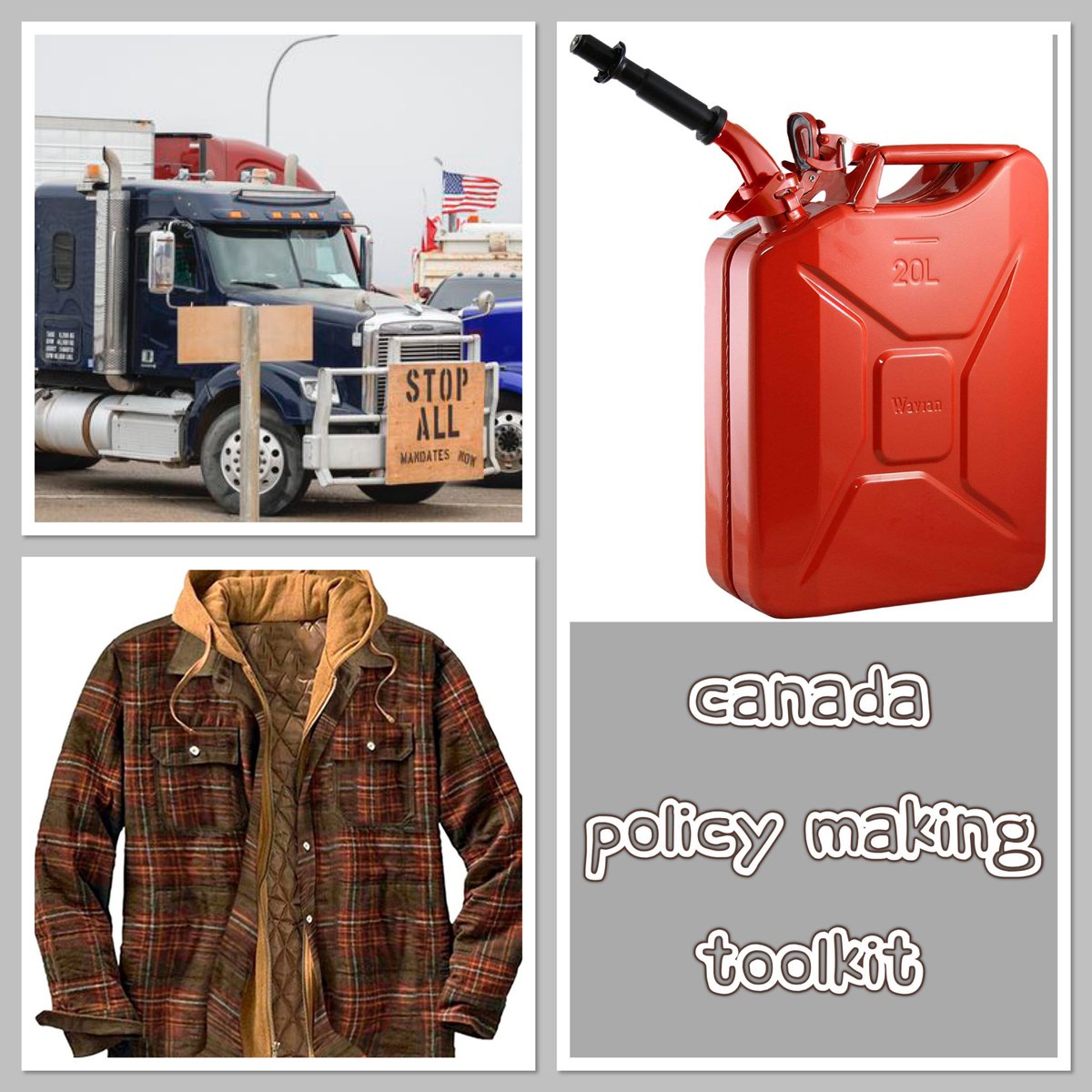 sylviaadamross's tweet photo. Anyone know where I can borrow a truck, a lined plaid shirt, a jerrycan and some cardboard? I would like to question the government on some policy but I’m afraid I lack the proper attire and accessories to be taken seriously. #ableg #abpoli #totalfarce https://t.co/v547w8SBCt