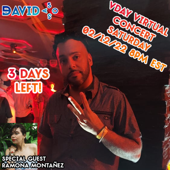 officialdavsos's tweet photo. Who's excited? #VDayVirtualConcert
Please join me with guitarist Ben Tyree, percussionist Shawn Banks and special guest Ramona Montañez for this special night~ **STREAMING VIA FB LIVE**
Day: Saturday February 12, 2022  https://t.co/RjZZiHAUMO
#DavidSosa https://t.co/Ray7yYEMJu
