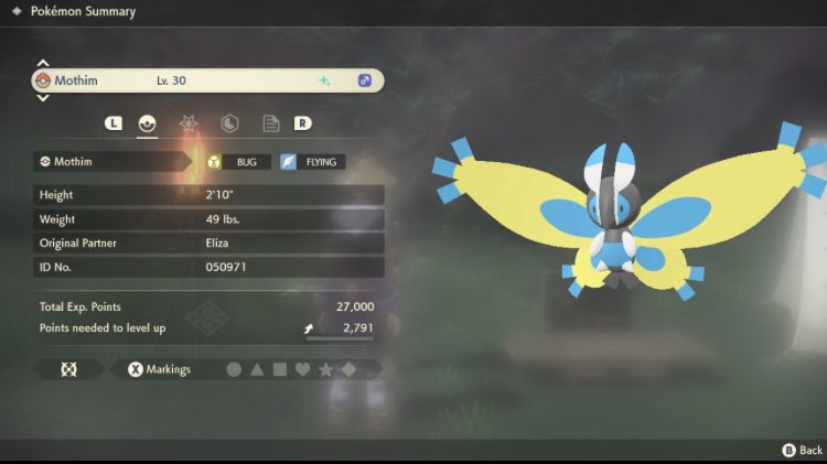 moretolife__'s tweet photo. First shiny in this game! Full odds! ✨#shinymothim #LegendsArceus https://t.co/rcwwGjDUdI