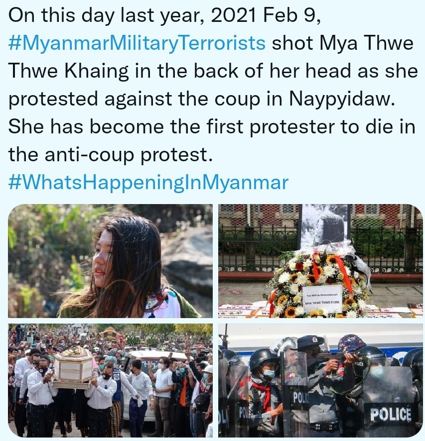 This post 👇🏽repeated &amp; circulating online to remind all of how many lives, especially young ones, have been snuffed off so unnecessarily &amp; cruelly since #Myanmar #military staged a #coup February 1, 2021. <a href="/aapp_burma/">AAPP (Burma)</a> cites at least 1,500 deaths so far.  #WhatsHappeningInMyanmar