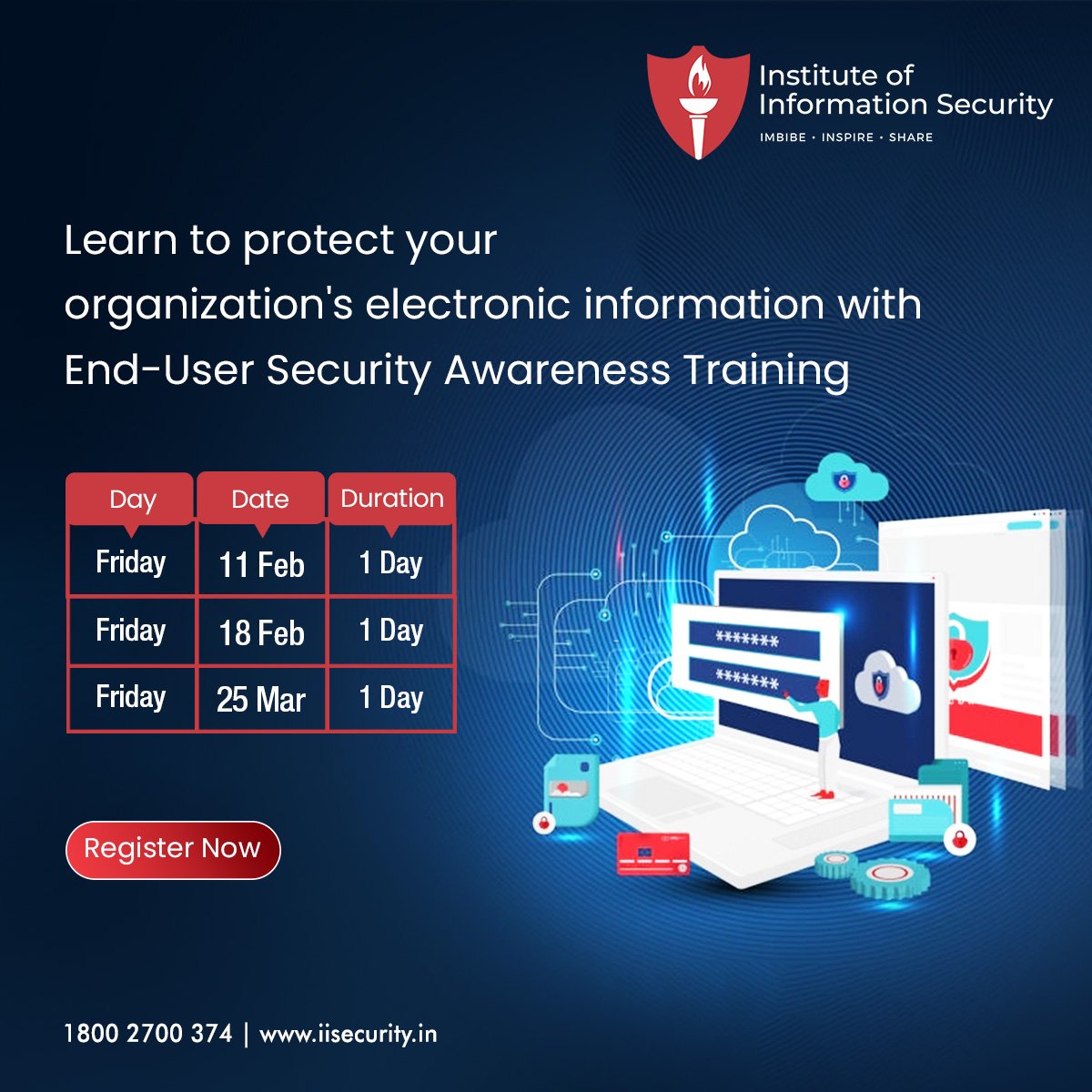 iinfosec's tweet photo. Visit the https://t.co/Beyyidm12D & learn security awareness best practices.
This security awareness training program is specially designed for employees to secure the Organization's overall information.
.
.
.
#SecurityAwarenessTraining #EmployeesTraining #Cybersecurity #IIS https://t.co/pA0UBqWqnl