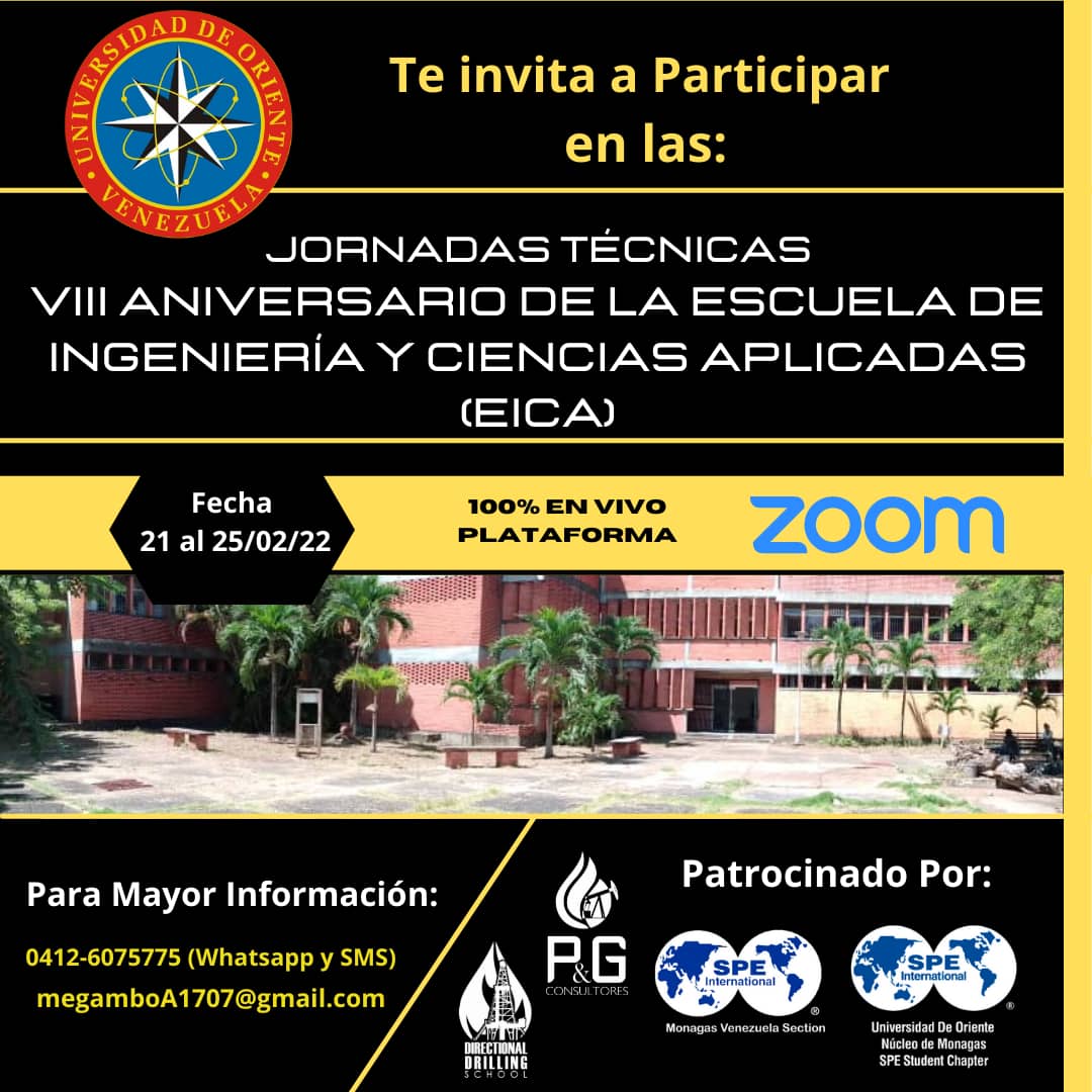 dacemonagas's tweet photo. *** JORNADAS TÉCNICAS VIII ANIVERSARIO DE LA ESCUELA DE INGENIERÍA Y CIENCIAS APLICADAS (EICA) ***

La Escuela invita a inscribirse a las Jornadas a través del siguiente enlace:
https://t.co/NuyhSEM3cY https://t.co/cx9EDsiY4E