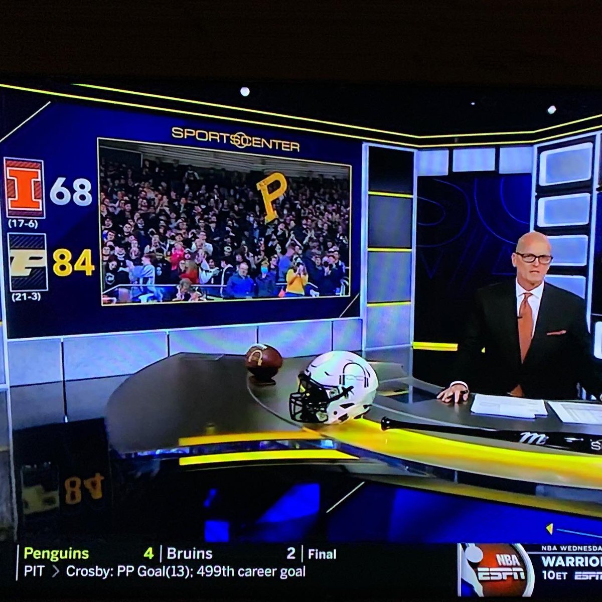 PurdueSignGuy's tweet photo. Didn’t think you could top a Purdue Win like that… but seeing yourself on the the same screen as Scott is electric https://t.co/h2ND33qaB3