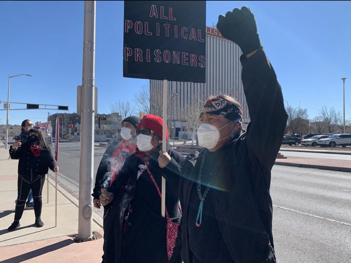 The_Red_Nation's tweet photo. Santa Fe New Mexican: 

“I’m here seeking justice for an innocent man,” said Norman Patrick Brown, a member of the Leonard Peltier Defense Committee. “He’s been there for 46 years. He’s ill. He’s frail. I think it’s time that we set him free.”

https://t.co/rhqBtd2xhr https://t.co/h6Seq2Fnj6