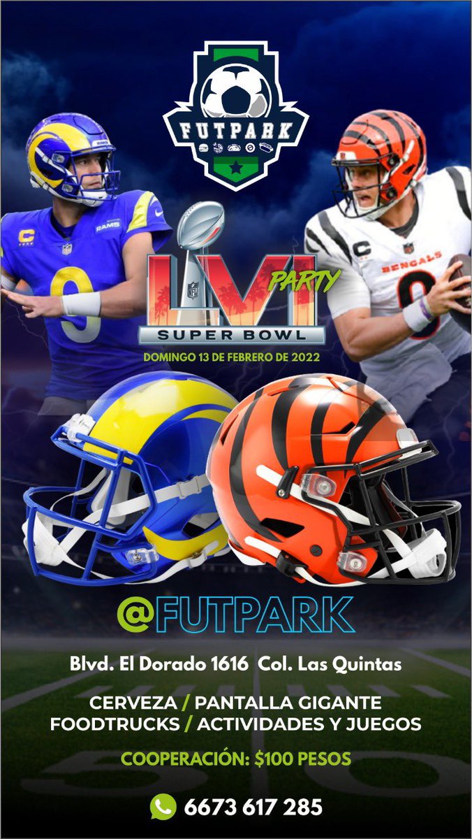 eltalivejen's tweet photo. Plebes tendremos un evento bien chilo este domingo en Futpark para ver el #superbowl Pantalla gigante/Alitas/Bongles/Tacos/Pulledpork/Juegos echense la vuelta! Y si pueden compartan los quiero! El juego empieza a las 4pm! https://t.co/7Jlarrj7yW