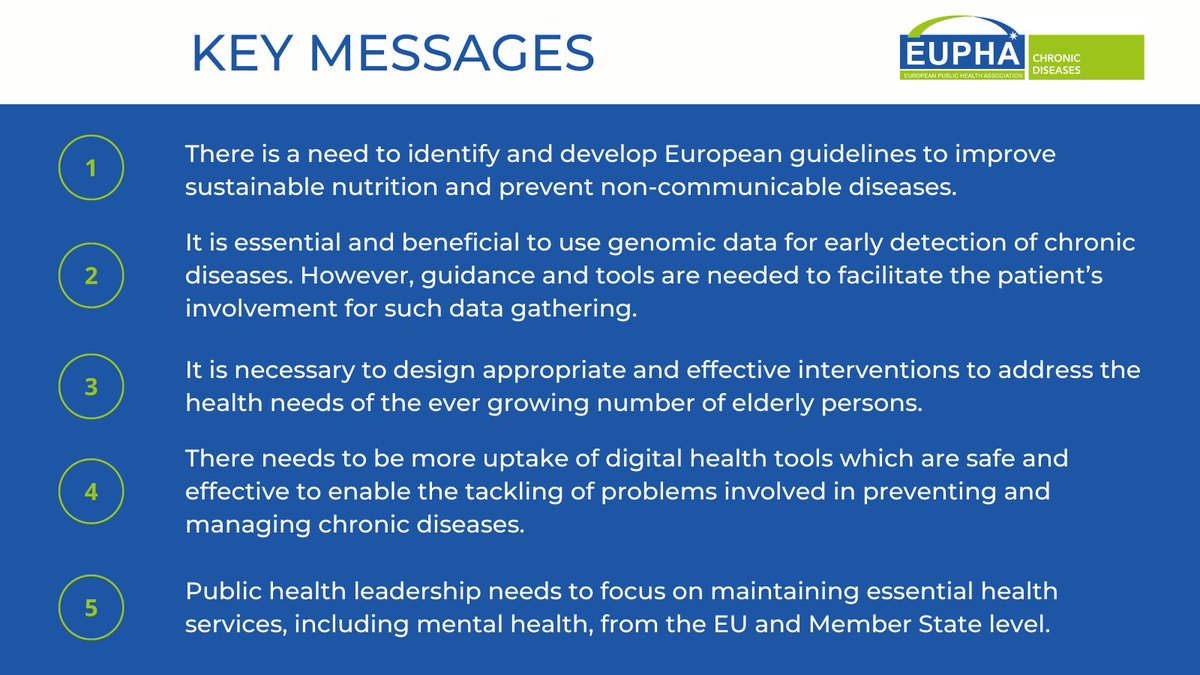 EUPHA (@euphacts) on Twitter photo A sharp report drafted by our <a href="/EPHconference/">EPH Conference</a> fellows, <a href="/SusannaGentili/">susanna</a> & <a href="/vincyhuangwj/">Vincy Huang</a>. It has been reviewed by Prof Julian Mamo, <a href="/ChronicEupha/">EUPHA Chronic Diseases Section</a> section president, and <a href="/sarah_cuschieri/">Sarah Cuschieri</a>, active member of the section.
🔗 tinyurl.com/reportchr
Have a look at the key messages 👇 A sharp report drafted by our <a href="/EPHconference/">EPH Conference</a> fellows, <a href="/SusannaGentili/">susanna</a> & <a href="/vincyhuangwj/">Vincy Huang</a>. It has been reviewed by Prof Julian Mamo, <a href="/ChronicEupha/">EUPHA Chronic Diseases Section</a> section president, and <a href="/sarah_cuschieri/">Sarah Cuschieri</a>, active member of the section.
🔗 tinyurl.com/reportchr
Have a look at the key messages 👇